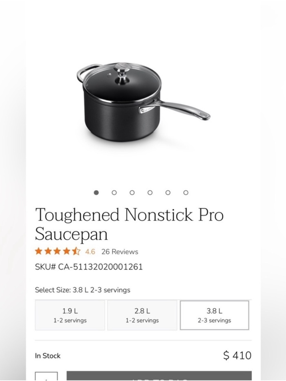 Le Creuset Black Nonstick Saucepan with Glass Lid